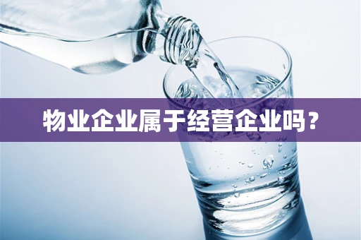 物业企业属于经营企业吗？