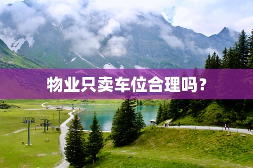 物业只卖车位合理吗？
