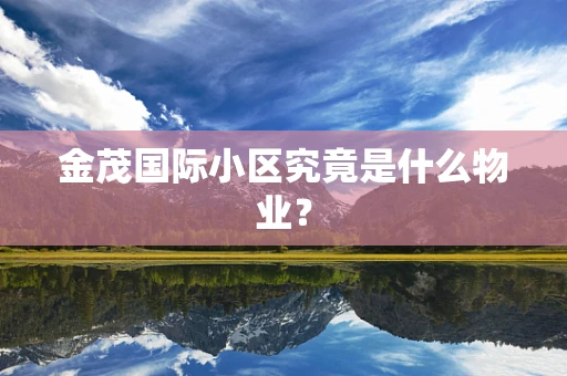 金茂国际小区究竟是什么物业？
