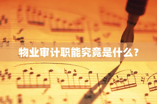 物业审计职能究竟是什么？