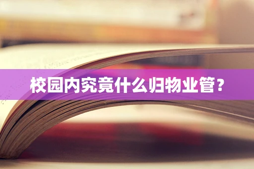 校园内究竟什么归物业管？