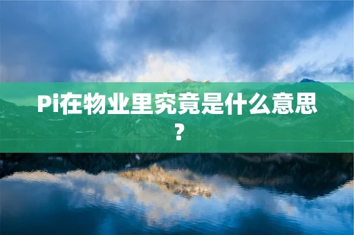Pi在物业里究竟是什么意思？