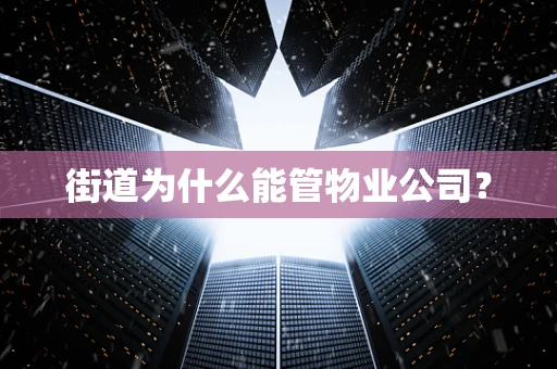 街道为什么能管物业公司？