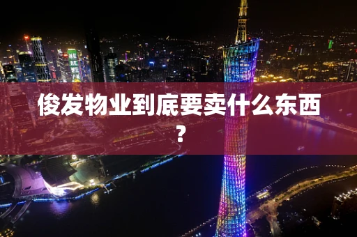 俊发物业到底要卖什么东西？