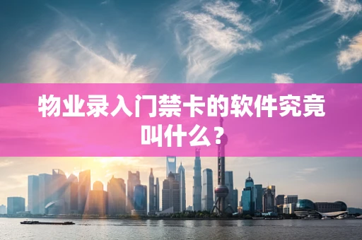物业录入门禁卡的软件究竟叫什么？