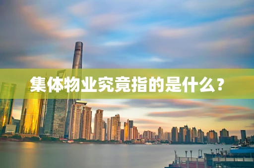 集体物业究竟指的是什么？