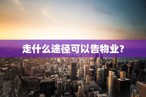 走什么途径可以告物业？
