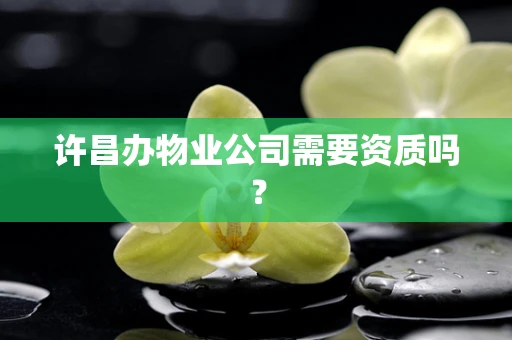 许昌办物业公司需要资质吗？