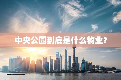 中央公园到底是什么物业？