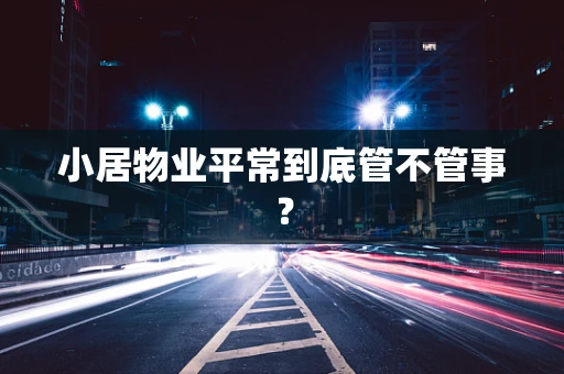小居物业平常到底管不管事？
