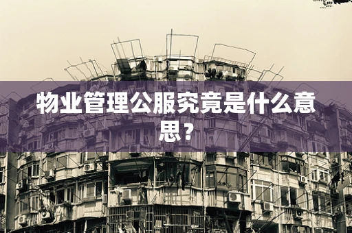 物业管理公服究竟是什么意思？