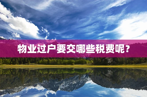 物业过户要交哪些税费呢？