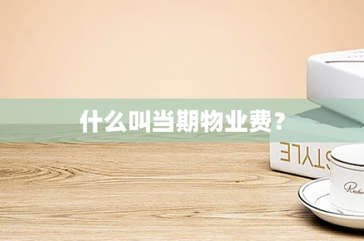 什么叫当期物业费？
