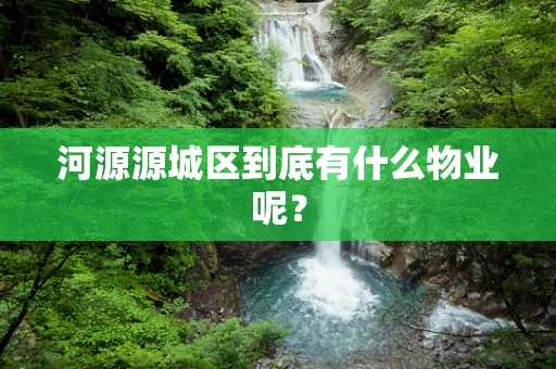 河源源城区到底有什么物业呢？