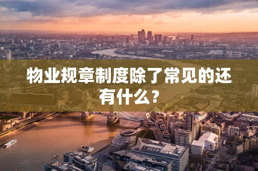 物业规章制度除了常见的还有什么？