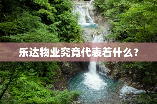 乐达物业究竟代表着什么？