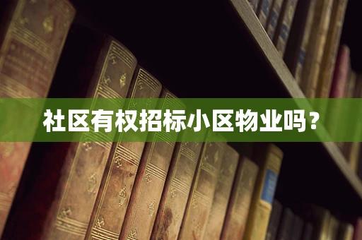 社区有权招标小区物业吗？