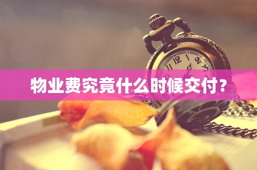物业费究竟什么时候交付？
