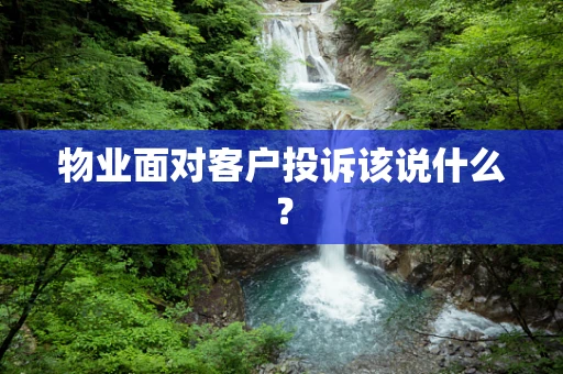 物业面对客户投诉该说什么？