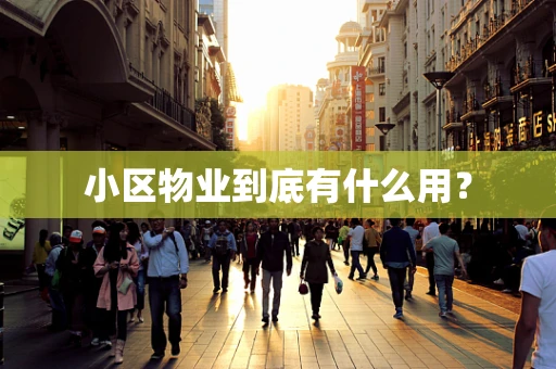 小区物业到底有什么用？