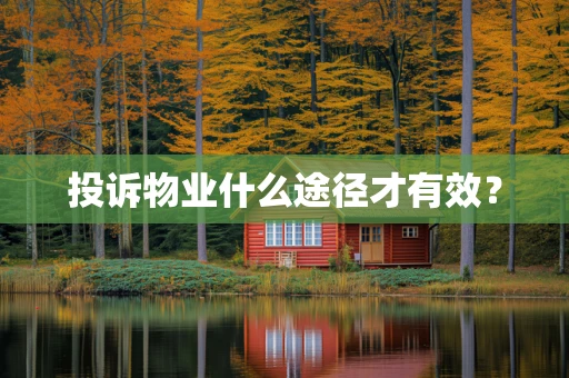 投诉物业什么途径才有效？