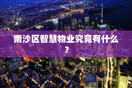 南沙区智慧物业究竟有什么？
