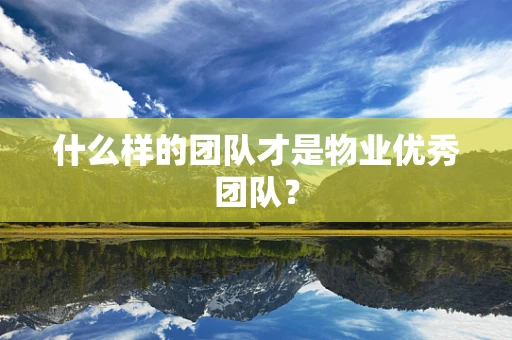 什么样的团队才是物业优秀团队？