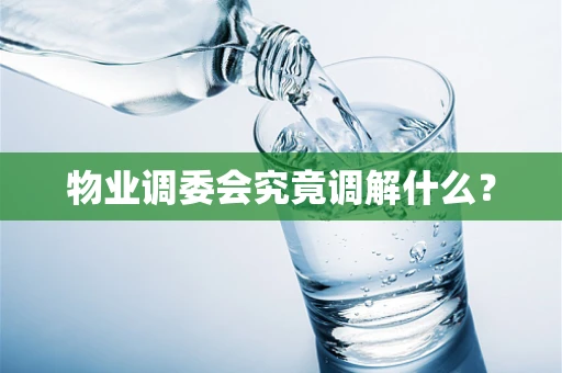 物业调委会究竟调解什么？