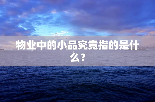 物业中的小品究竟指的是什么？