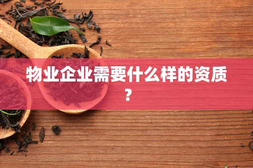 物业企业需要什么样的资质？